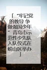 “牢记党的教导 争做强国少年”青岛市示范性少先队入队仪式在崂山区举办