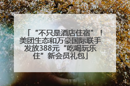“不只是酒店住宿”！美团生态和万豪国际联手发放388元“吃喝玩乐住”新会员礼包