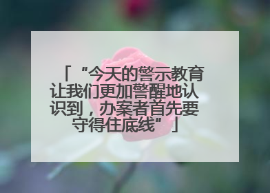 “今天的警示教育让我们更加警醒地认识到，办案者首先要守得住底线”