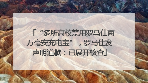 “多所高校禁用罗马仕两万毫安充电宝”，罗马仕发声明道歉：已展开核查