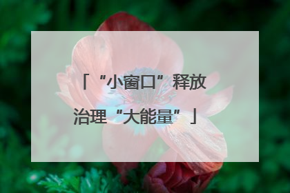 “小窗口”释放治理“大能量”