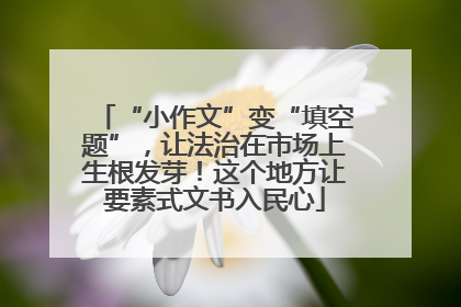 “小作文”变“填空题”，让法治在市场上生根发芽！这个地方让要素式文书入民心