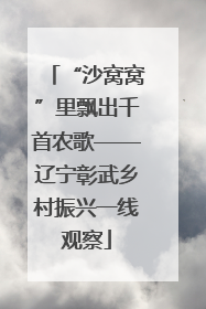 “沙窝窝”里飘出千首农歌——辽宁彰武乡村振兴一线观察