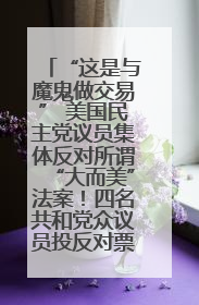 “这是与魔鬼做交易” 美国民主党议员集体反对所谓“大而美”法案！四名共和党众议员投反对票