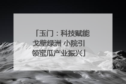 玉门：科技赋能戈壁绿洲 小院引领蜜瓜产业振兴
