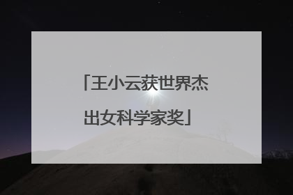 王小云获世界杰出女科学家奖