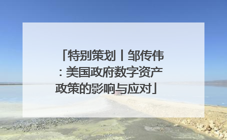 特别策划丨邹传伟：美国政府数字资产政策的影响与应对