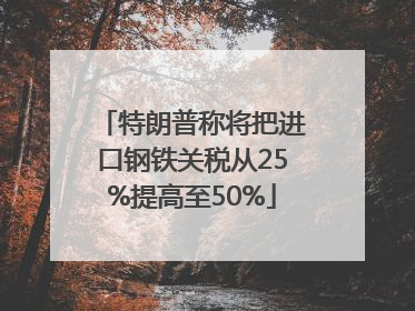 特朗普称将把进口钢铁关税从25%提高至50%