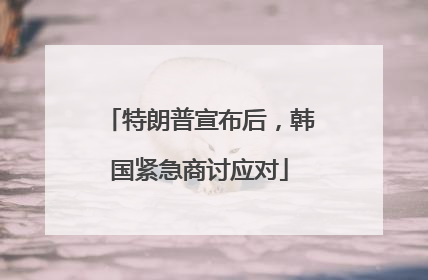 特朗普宣布后，韩国紧急商讨应对