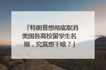 特朗普想彻底取消美国各高校留学生名额，究竟想干啥？