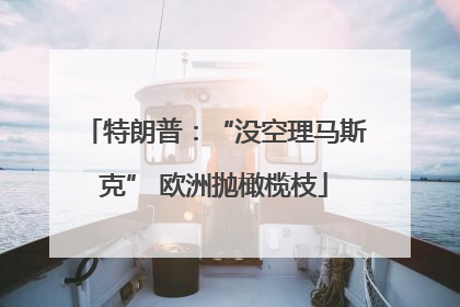特朗普：“没空理马斯克” 欧洲抛橄榄枝