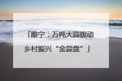 睢宁：万吨大蒜拨动乡村振兴“金蒜盘”