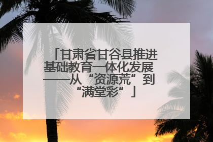 甘肃省甘谷县推进基础教育一体化发展——从“资源荒”到“满堂彩”
