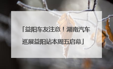 益阳车友注意！湖南汽车巡展益阳站本周五启幕