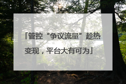 管控“争议流量”趁热变现，平台大有可为