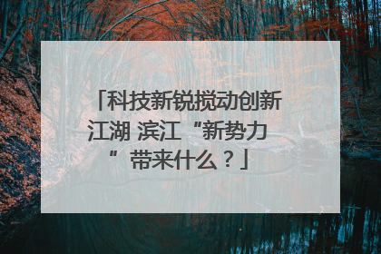 科技新锐搅动创新江湖 滨江“新势力”带来什么？