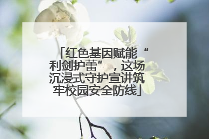 红色基因赋能“利剑护蕾”，这场沉浸式守护宣讲筑牢校园安全防线