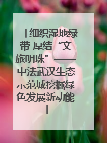 细织湿地绿带 厚结“文旅明珠”——中法武汉生态示范城挖掘绿色发展新动能