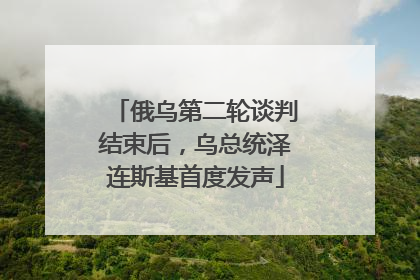 俄乌第二轮谈判结束后，乌总统泽连斯基首度发声