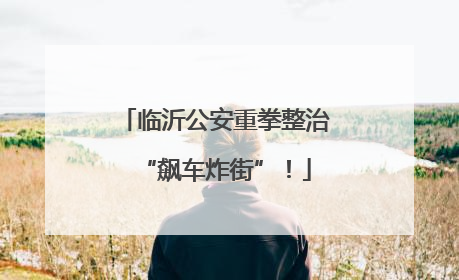 临沂公安重拳整治“飙车炸街”！