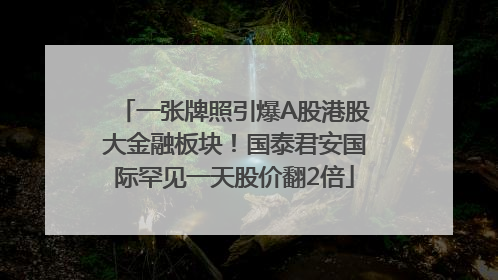 一张牌照引爆A股港股大金融板块！国泰君安国际罕见一天股价翻2倍