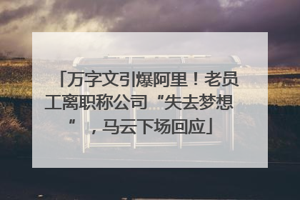 万字文引爆阿里！老员工离职称公司“失去梦想”，马云下场回应