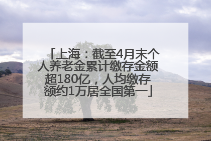 上海：截至4月末个人养老金累计缴存金额超180亿，人均缴存额约1万居全国第一