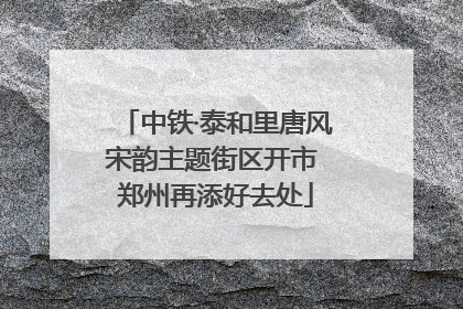 中铁·泰和里唐风宋韵主题街区开市 郑州再添好去处