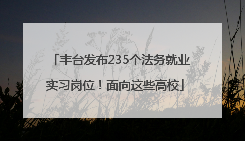 丰台发布235个法务就业实习岗位！面向这些高校
