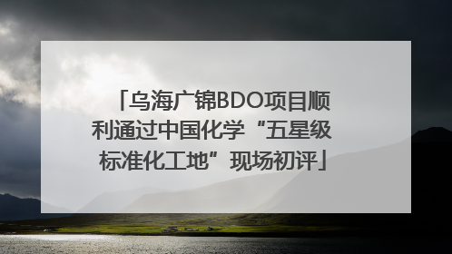 乌海广锦BDO项目顺利通过中国化学“五星级标准化工地”现场初评
