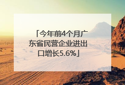 今年前4个月广东省民营企业进出口增长5.6%