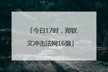 今日17时，郑钦文冲击法网16强
