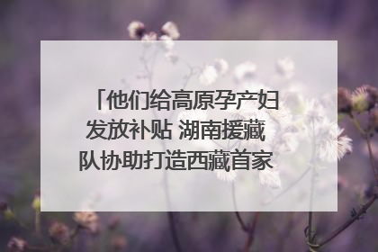 他们给高原孕产妇发放补贴 湖南援藏队协助打造西藏首家高原产儿协同中心