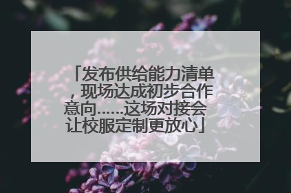 发布供给能力清单，现场达成初步合作意向……这场对接会让校服定制更放心