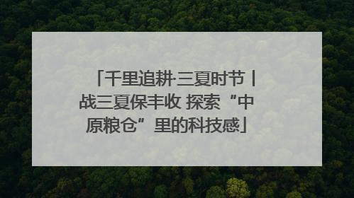 千里追耕·三夏时节丨战三夏保丰收 探索“中原粮仓”里的科技感