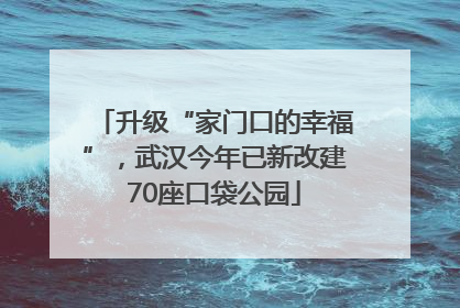 升级“家门口的幸福”，武汉今年已新改建70座口袋公园