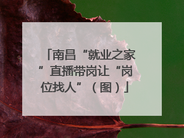 南昌“就业之家”直播带岗让“岗位找人”（图）
