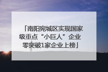 南阳宛城区实现国家级重点“小巨人”企业零突破1家企业上榜