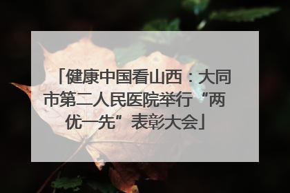 健康中国看山西：大同市第二人民医院举行“两优一先”表彰大会
