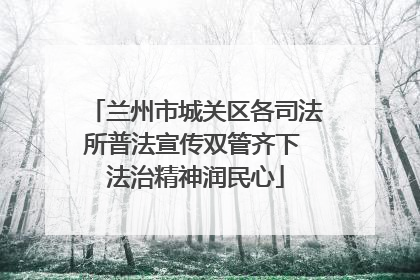 兰州市城关区各司法所普法宣传双管齐下 法治精神润民心