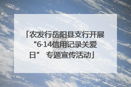 农发行岳阳县支行开展“6·14信用记录关爱日” 专题宣传活动