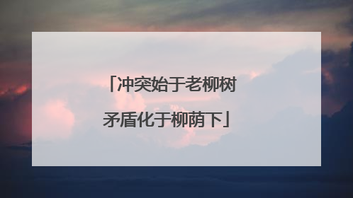 冲突始于老柳树 矛盾化于柳荫下