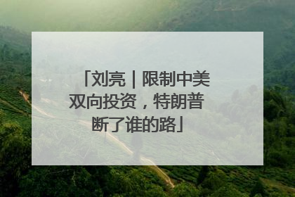 刘亮｜限制中美双向投资，特朗普断了谁的路
