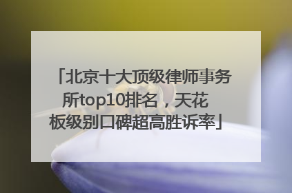 北京十大顶级律师事务所top10排名，天花板级别口碑超高胜诉率