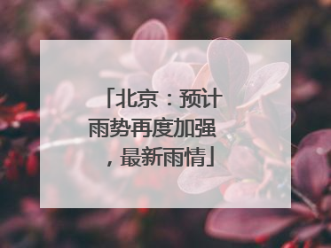 北京：预计雨势再度加强，最新雨情