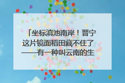 坐标滇池南岸！晋宁这片镜面稻田藏不住了——有一种叫云南的生活之365天