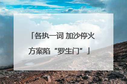 各执一词 加沙停火方案陷“罗生门”