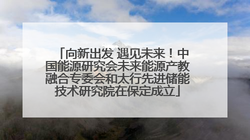 向新出发 遇见未来！中国能源研究会未来能源产教融合专委会和太行先进储能技术研究院在保定成立