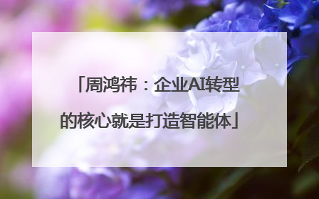 周鸿祎：企业AI转型的核心就是打造智能体