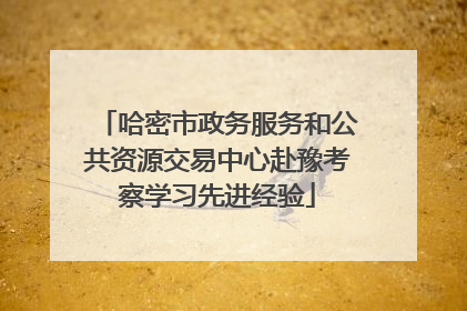 哈密市政务服务和公共资源交易中心赴豫考察学习先进经验